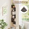 Costway 1/2 PCS 5-Tier Floating Bookshelf with Safe Round Edge Space-Saving Plant Display Shelf Brown/White/Gray